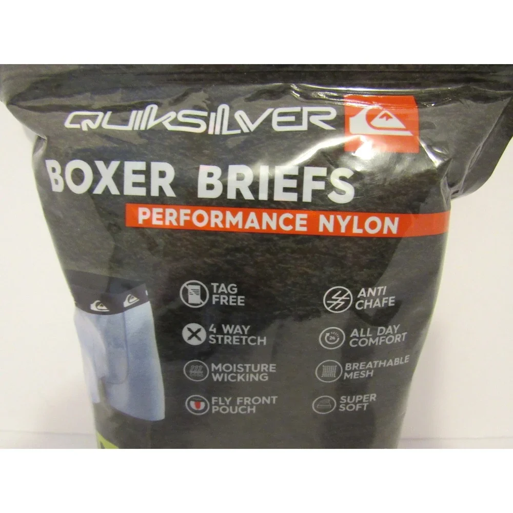 Quiksilver Mens 4 Pack Performance Mesh Boxer Briefs XL Black Blue 4MB3559QS6